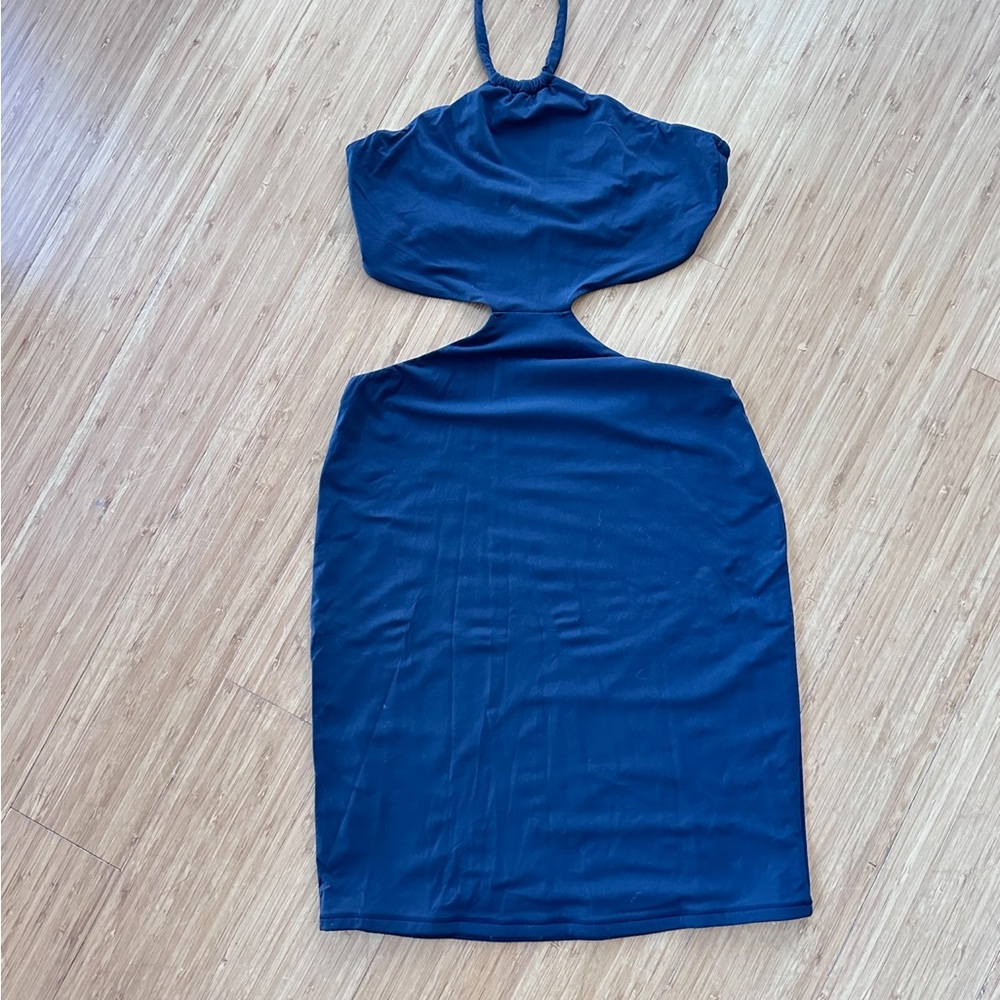 Skims Black, Cut Out, Halter, Mini Dress. Stretchy fabric. Perfect condition.